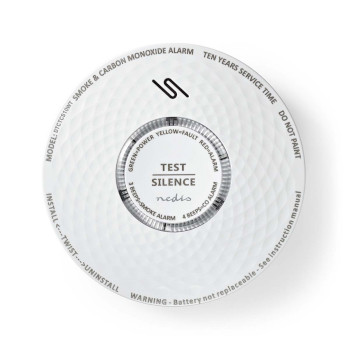[DTCTCS10WT] Nedis DTCTCS10WT Smoke and Carbon Monoxide Detector Battery Powered 10 Years 85 dB White