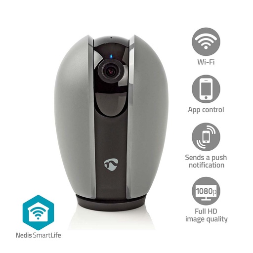 [WIFICI21CGY] Nedis WIFICI21CGY SmartLife Camera Indoor 1080p Wi-Fi Zwart