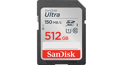 [SDSDUNC-512G-GN6IN] Sandisk Micro SD geheugenkaart 512 GB SDXC SDSDUNC-512G-GN6IN