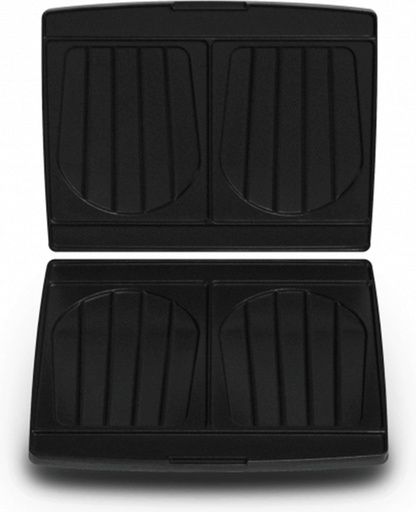 [142352] Fritel Set of baking trays Croque Plates Aluminum Non-Stick Black
