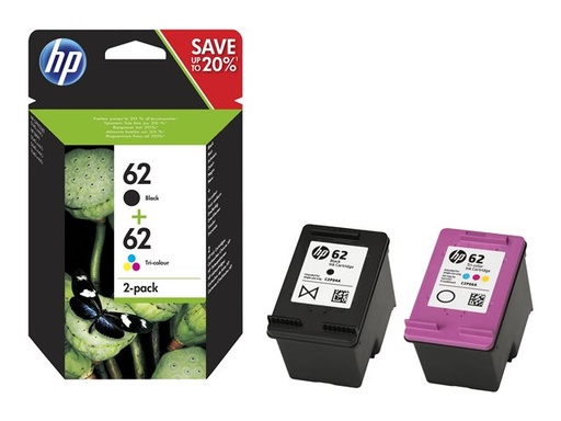 [N9J71AE] HP N9J71AE Ink Cartridges HP 62 Color & Black Combo Pack