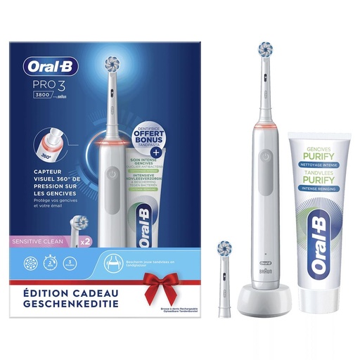 [PRO33800WHSI] Oralb tandenborstel Pro 3 3800 Sensitive Wit