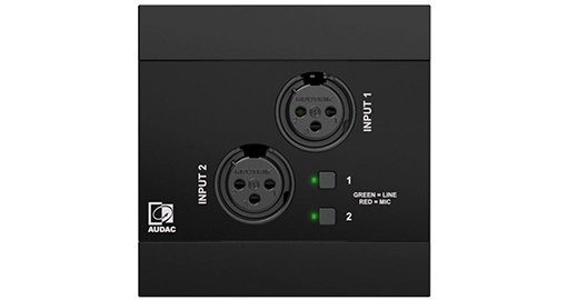 [NWP220/B] Panneau d'entrée réseau Audac - 2 x XLR + BT 4 CH DANTE/AES67 - NWP220/B
