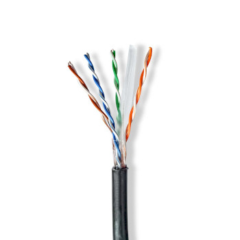[CCBG8590BK100S] Nedis CCBG8590BK100S Network Cable Roll CAT6 U/UTP 100m Outdoor Black