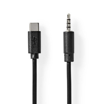 [CCGB65950BK10] Nedis CCGB65950BK10 USB 2.0 Adapter USB-C - 3.5 mm Jack 1m Nickel-plated Black
