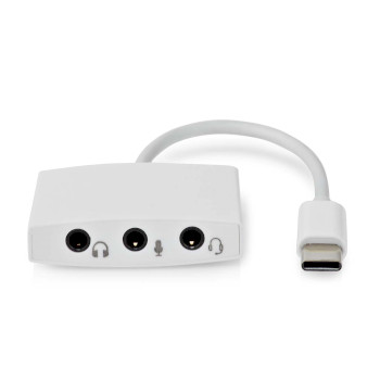 [CCGB65900WT01] Nedis CCGB65900WT01 USB 2.0 Adapter USB-C - 3x 3.5 mm Jack Female 10cm Nickel Plated White
