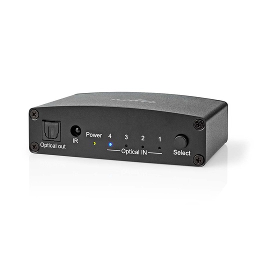 [ASWI2514BK] Nedis ASWI2514BK Digital Audio Switch 4-way 4x TosLink - TosLink Black