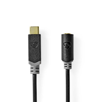 [CCBW65960AT10] Nedis CCBW65960AT10 USB 2.0 Adapter | USB-C - 3.5 mm Jack Female 1m Gold-plated Black