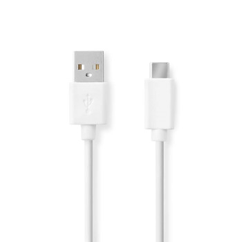 [CCGB60600WT10] Nedis CCGB60600WT10 USB 2.0 Cable USB-A - USB-C 60 W 480 Mbps Nickel-plated 1m White