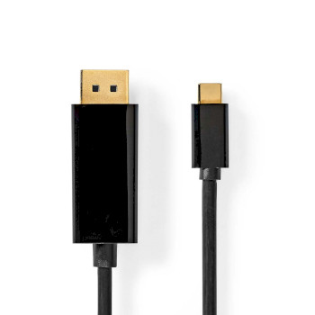 [CCGB64352BK20] Nedis CCGB64352BK20 USB 3.2 Gen 1 Adapter USB-C - DisplayPort 4K@60Hz 2m Gold-plated Black