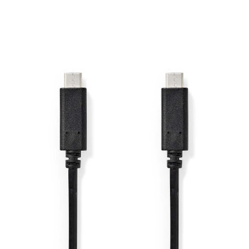 [CCGB64700BK20] Nedis CCGB64700BK20 USB 3.2 Gen 1 Cable USB-C 60 W 4K@60Hz 5 Gbps Nickel-plated 2m Black