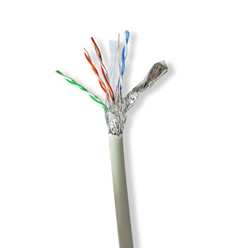 [CCBG8528GY100] Câble réseau Nedis CCBG8528GY100, câble CAT6 S/FTP, cuivre, intérieur, LSZH, gris, 100 m