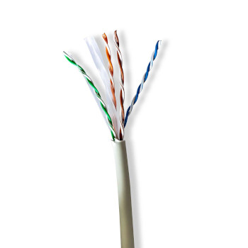 [CCBG8525GY305] Nedis CCBG8525GY305 Network Cable Roll CAT6 U/UTP Copper 305m Indoor LSZH Gray