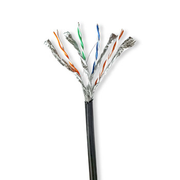 [CCBG8599BK100S] Nedis CCBG8599BK100S Network Cable Roll CAT7 S/FTP Copper 100m Outdoor Black
